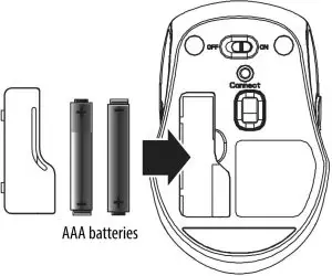 Installing the mouse batteries