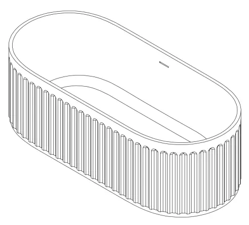 CLOVIS 20S01103-67 67 Inch Stone Resin Flatbottom Bathtub