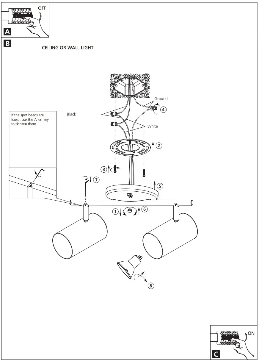 EGLO 205135A Calloway Track Light - fig 2