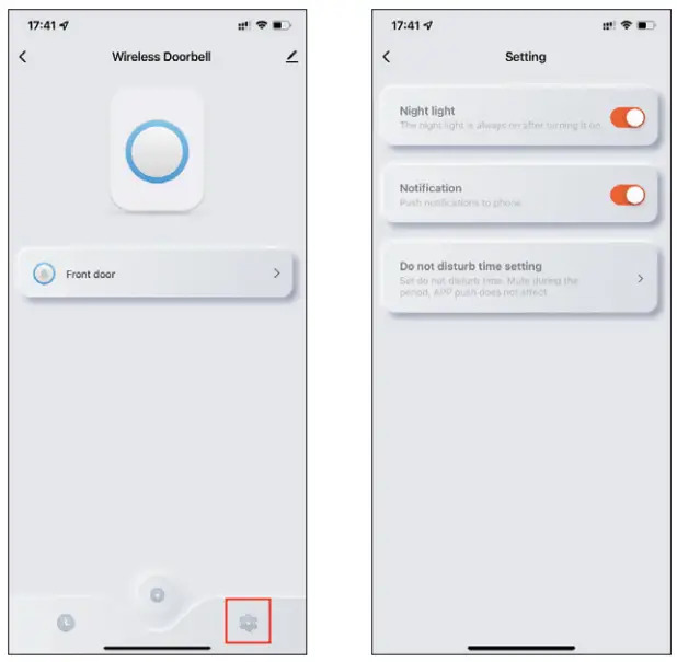 METZLER WiFi Door Chime - night light
