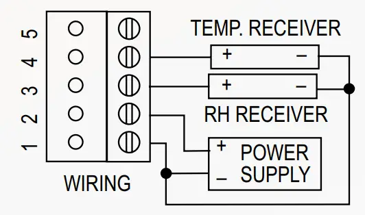 Dwyer Series WHT Weather-Resistant Humidity Temperature Transmitter - WIRING DIAGRAM 1