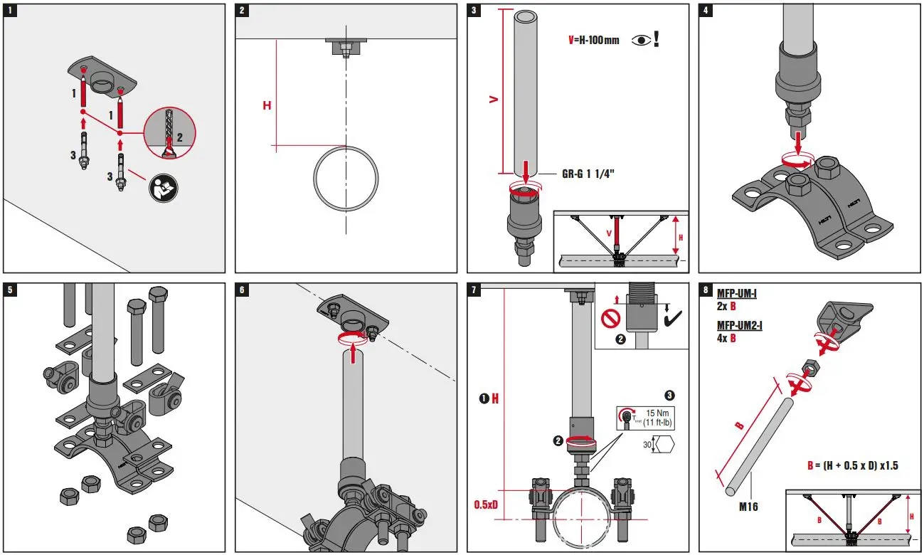 HILTI MFP-UM Fixed Points and Sliders Instruction Manual - Fig 1,9
