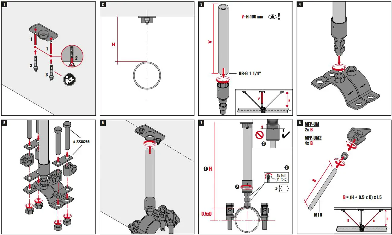 HILTI MFP-UM Fixed Points and Sliders Instruction Manual - Fig 1,8