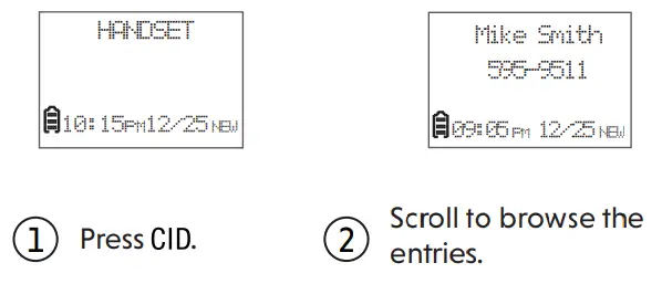 vtech CS6224 DECT 6.0 cordless telephone -ID log