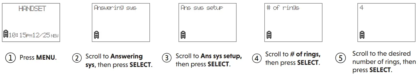 vtech CS6224 DECT 6.0 cordless telephone -of rings