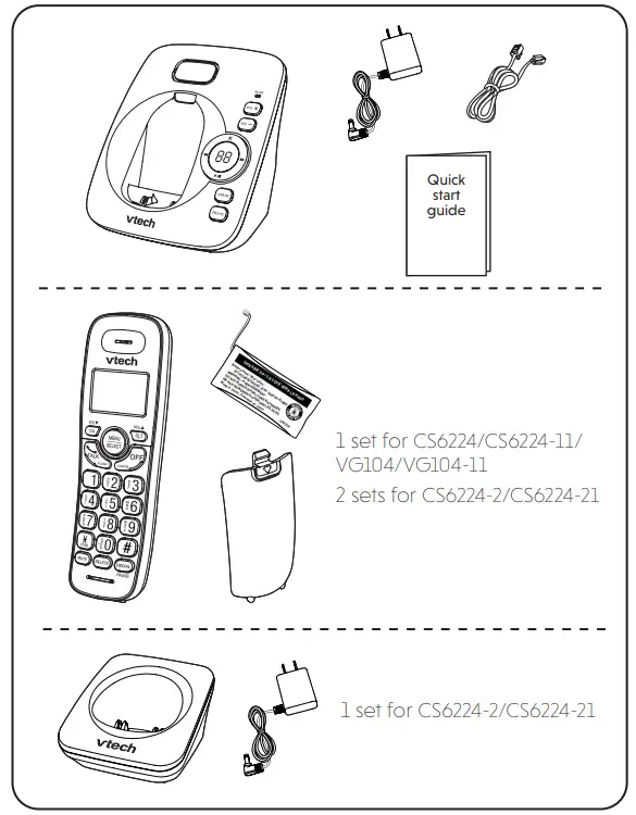 vtech CS6224 DECT 6.0 cordless telephone -the box
