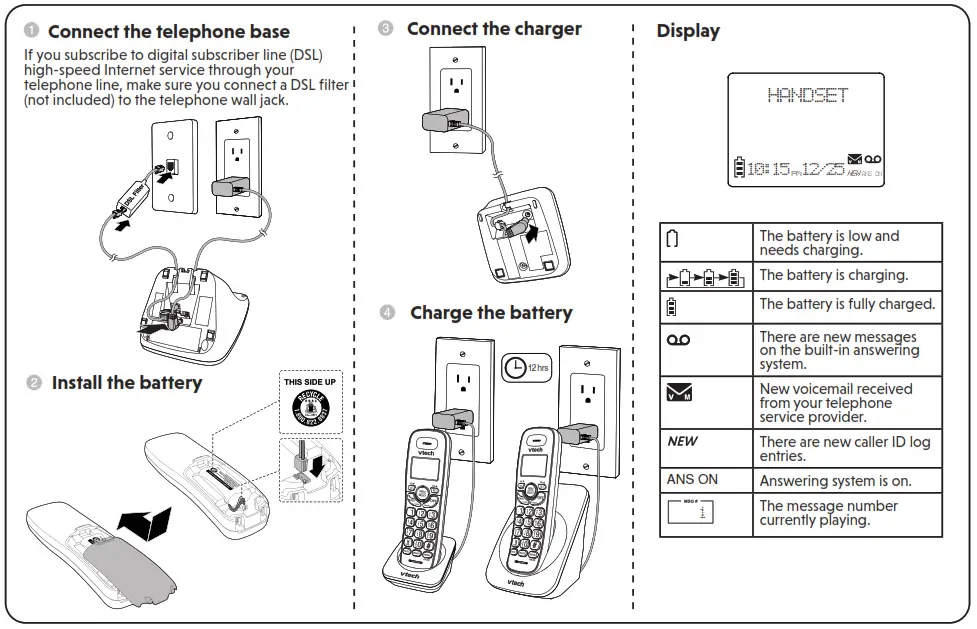 vtech CS6224 DECT 6.0 cordless telephone -the telephone base