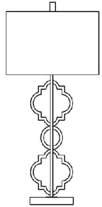 JONATHAN Y JYL3072A 32 Inch Gold Iron Ogee Trellis Modern LED Table