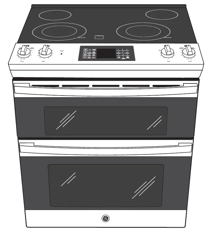 GE APPLIANCES JSS86SP 30 Inch Slide In Electric Convection Double Oven Range