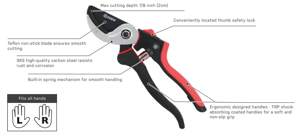 EDEN 39000EDAMZ Anvil Pruning Shears -