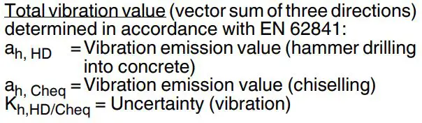 metabo KHEV 5-40 BL Combi Hammer Instruction Manual - Total vibration value