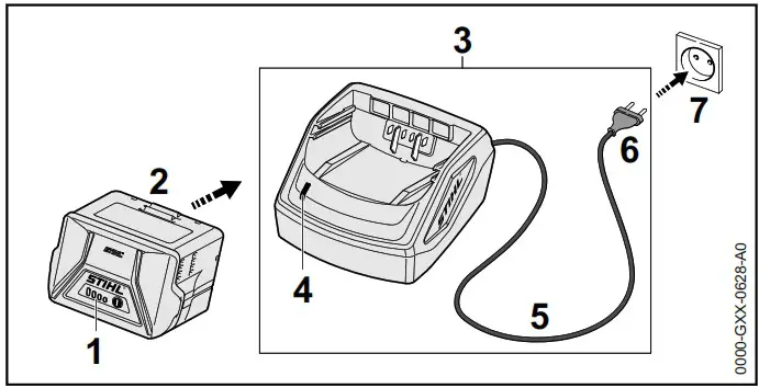 STIHL BGA 60 Cordless Blower - Charging the Battery 2