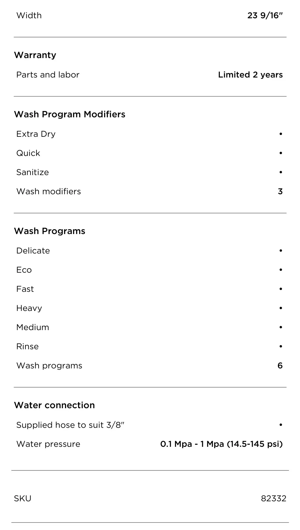 Fisher and Paykel DD24DCHTX9 N Double DishDrawer Dishwasher - SPECIFICATIONS 3