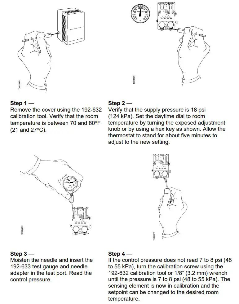SIEMENS Powers Controls TH 192-3 Series Day Night Vent Room Thermostat Instruction Manual - Day Time Calibration