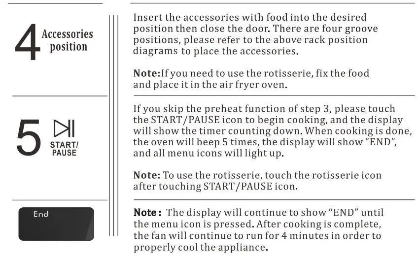 INNOTECK DS-5904 30L Digital Air Fryer With Toaster Oven Instruction Manual - Operation Guide