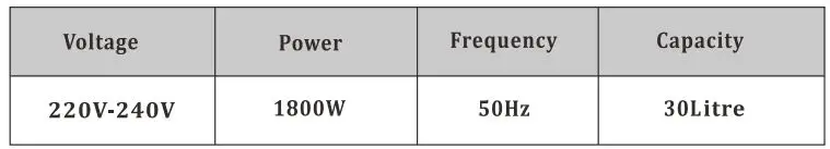 INNOTECK DS-5904 30L Digital Air Fryer With Toaster Oven Instruction Manual - TECHNICAL SPECIFICATIONS