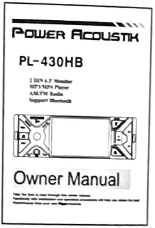Power Acoustik PL-430HB-- MANUAL