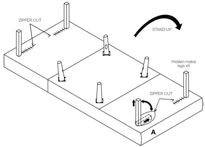 kogan OVSFBJPBK1A Ovela Jepson Convertible Lounge Chair and Bed - Assembly 1