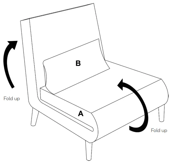 kogan OVSFBJPBK1A Ovela Jepson Convertible Lounge Chair and Bed - Step 2