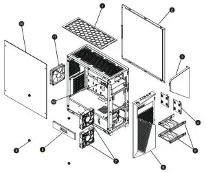 AZZA Inferno 310 Mid Tower Case-- part