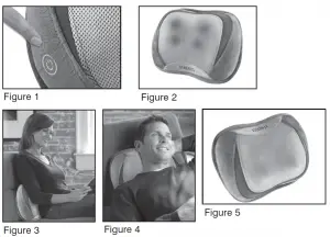 Homedics SP-100H 3D Shiatsu Massage Pillow with Heat Instruction Manual and Warranty Information
