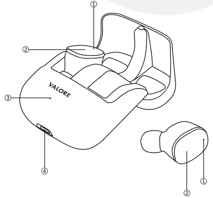 VALORE BTi42 Opal Air True Wireless Earbuds - FIGURE 1