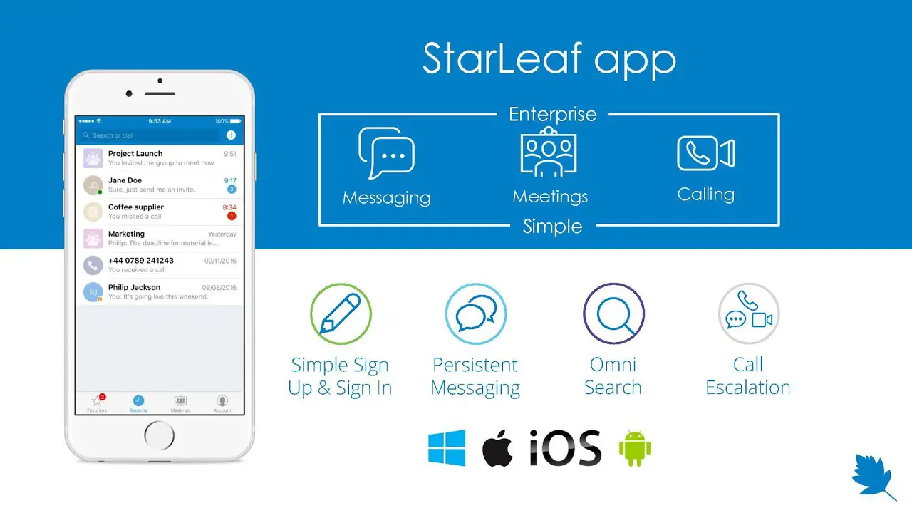 StarLeaf iOS App featured