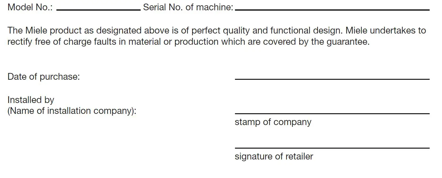 Guarantee Export Countries without Miele Subsidiaries fig1