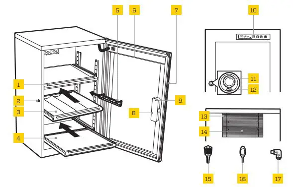 Ruggard Electronic Dry Cabinet with Fingerprint Lock - Overview 2