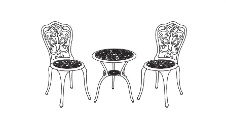 Nuu Garden 3pcs Cast Aluminum Bistro Set Instruction Manual