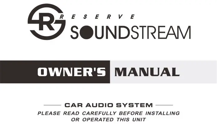 SOUNDSTREAM Car Audio System Owner's Manual