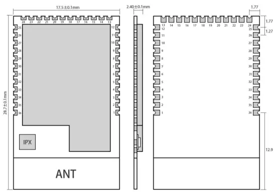 Size and pin definition