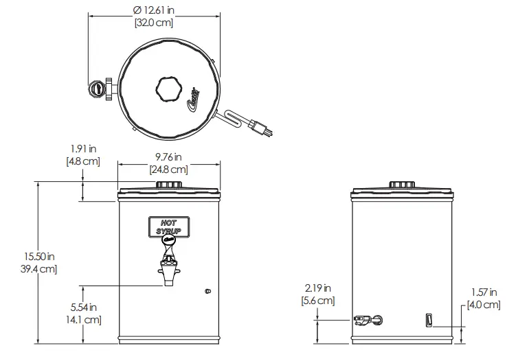 Curtis SW 1 Stainless Steel 1 Gallon Syrup Warmer - SW-2