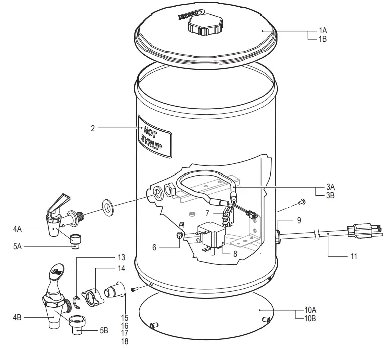 Curtis SW 1 Stainless Steel 1 Gallon Syrup Warmer - SW1 2