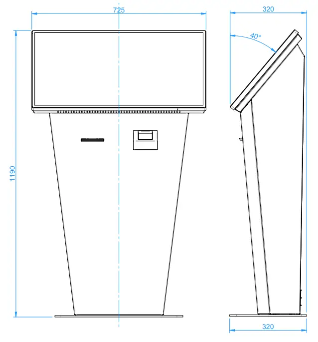 InTOUCH KIO320L SLIM 32 Inch Slim Touch Screen Kiosk Landscape - SPECIFICATIONS