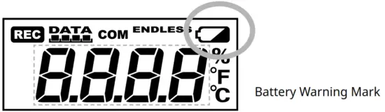 T D RTR-322 Log-EZ Thermo Recorder - Battery Warning Mark