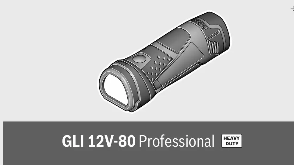 BOSCH GLI 12V-80 Professional 12V Li-Ion Coolpack Cordless Torch Instruction Manual