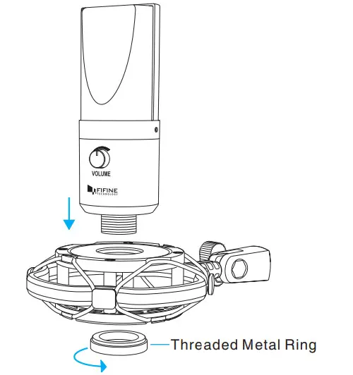 FIFINE T670 Studio Condenser USB Microphone with Arm Stand - STAND INSTALLATION QUICK GUIDE 2