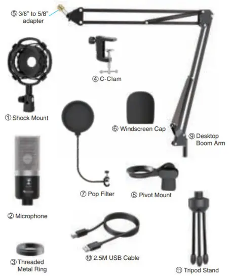 FIFINE T670 Studio Condenser USB Microphone with Arm Stand - THE BOX
