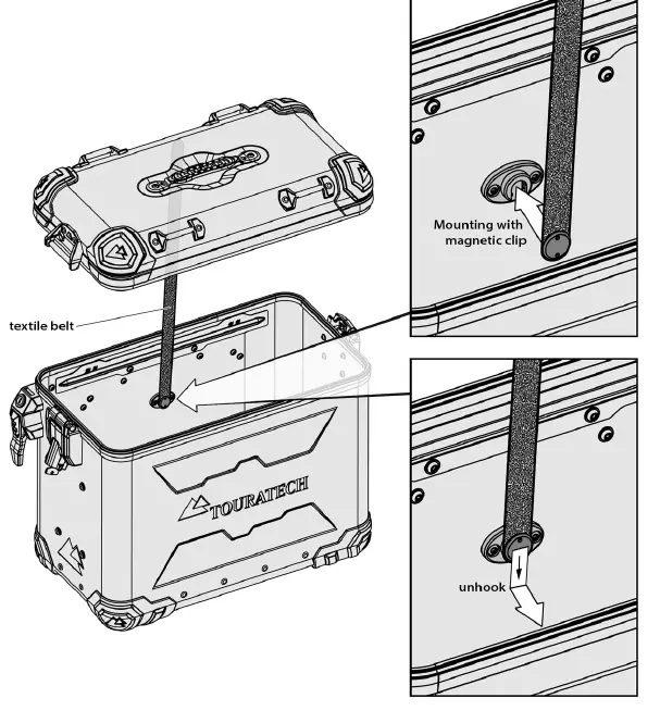 TOURATECH ZEGA Evo Accessory Holder with Waterproof Additional Bag Instruction fig 3