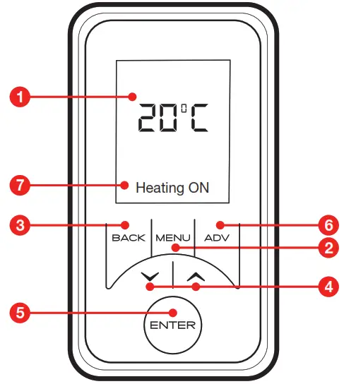 Dimplex BPH100M Bathroom Panel Heater - Display Screen