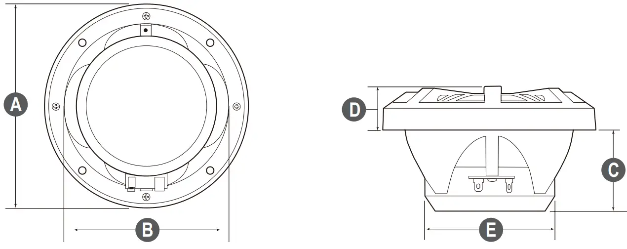 BOSS AUDIO SYSTEM MR52W Marine 2 Way Full Range Speakers - Speaker dimensions