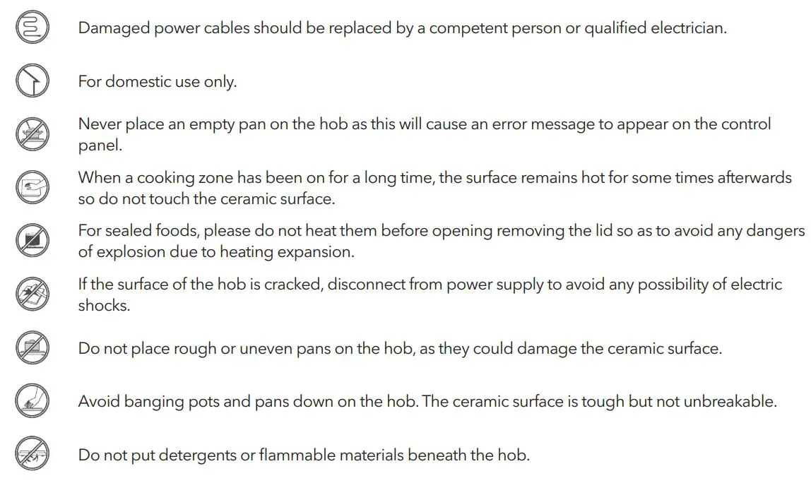 TESLA HV6410TB Ceramic Hob User Manual - Care