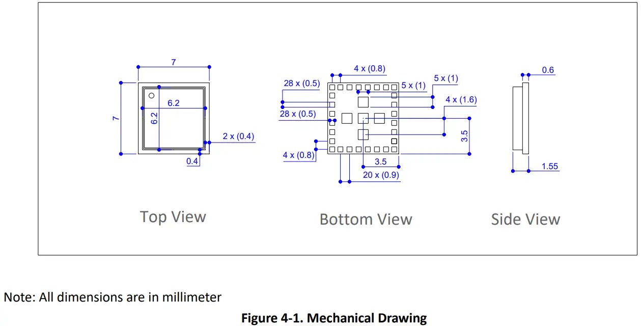 BDE-BD2564CN Bluetooth 5.1 Dual Mode Transceiver Module Based on CC2564C - figure 3