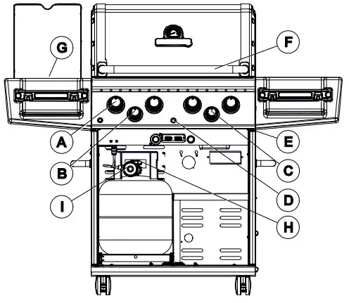 ONWARD Regal S420 Pro LP 4-Burner Propane Gas Grill with Cabinet in Stainless Steel - fig 9