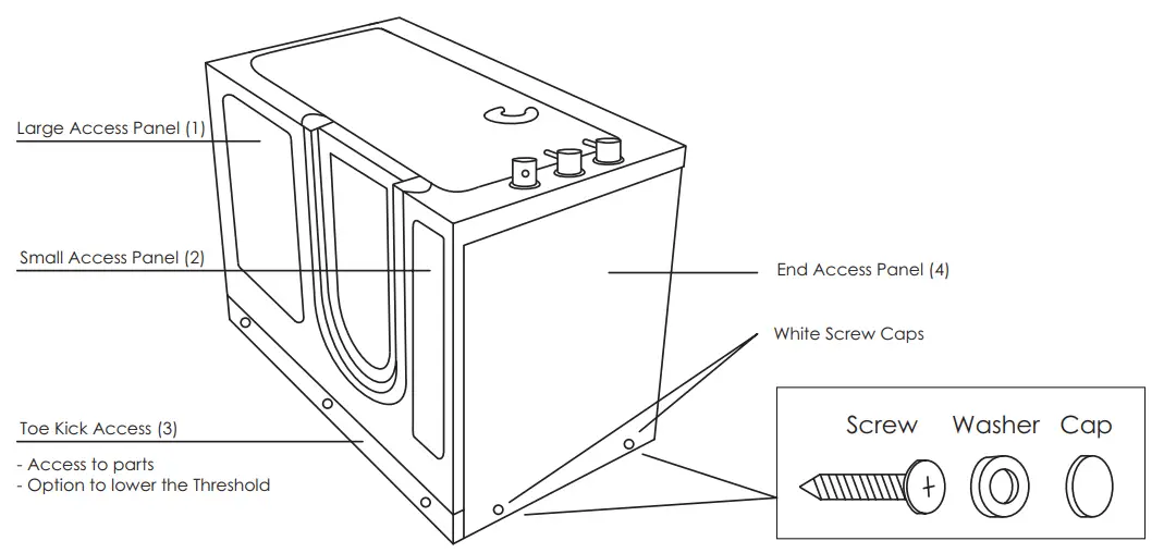 ELLA OA3052 Soaking Outward Swing Door Walk In Baths fig 2