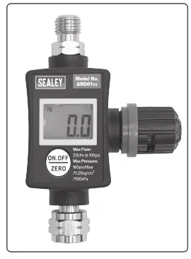 SEALEY ARD01.V2 On-Gun Digital Pressure Regulator Gauge - 1