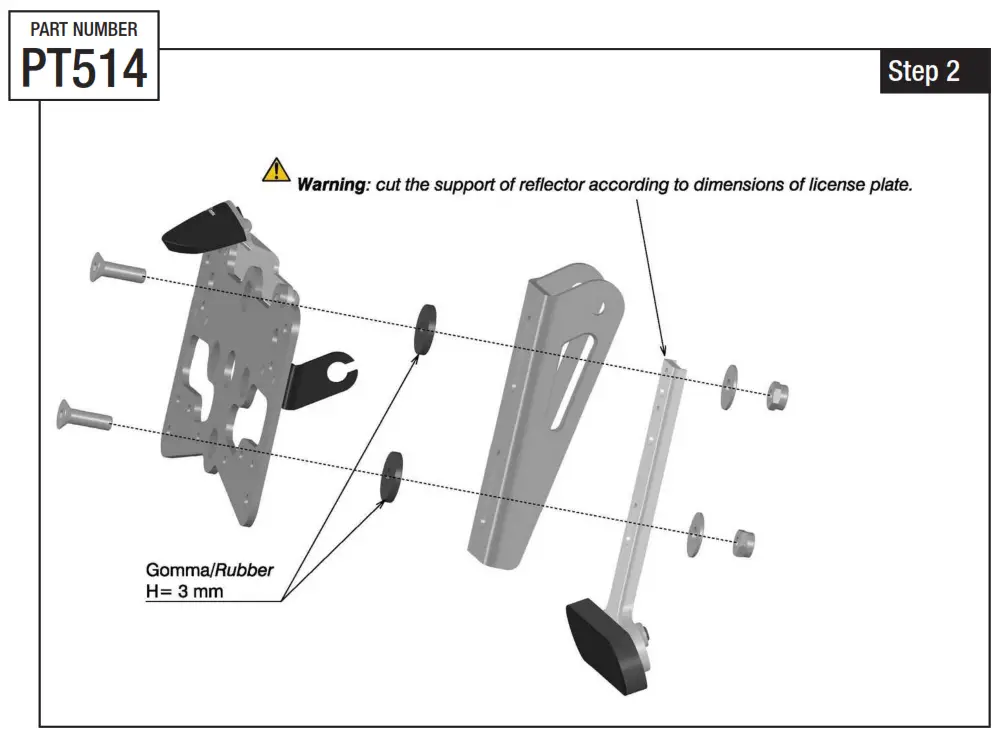 rizoma PT514 License Plate Support Ducati step1