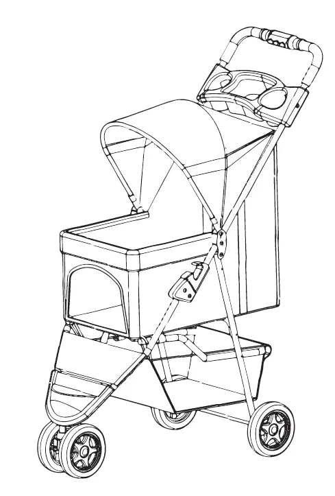 VIVO STROLR Series Three Wheel Pet Stroller