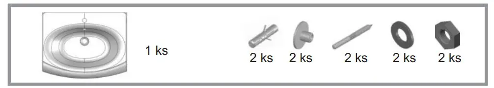 RAVAK Umyvadlo Evolution Washbasin - parts list